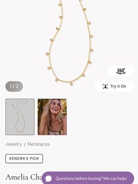 Kendra Scott Amelia Gold Station Necklace